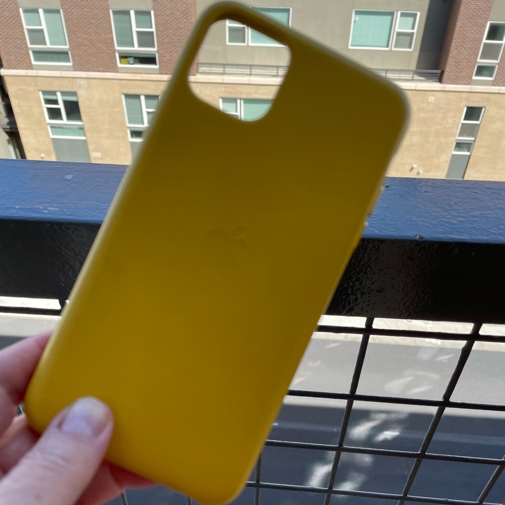 Apple iPhone 11 Pro Max leather case yellow